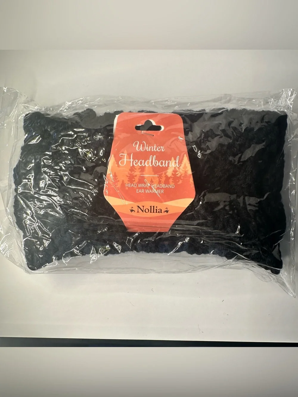 NWT Nollia Cable Knit Winter Headband Ear Warmer Black One Size